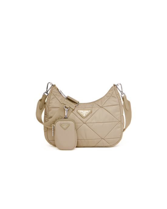 Prada Re-nylon Padded Hobo Bag Desert Beige | 3082ZYBGE