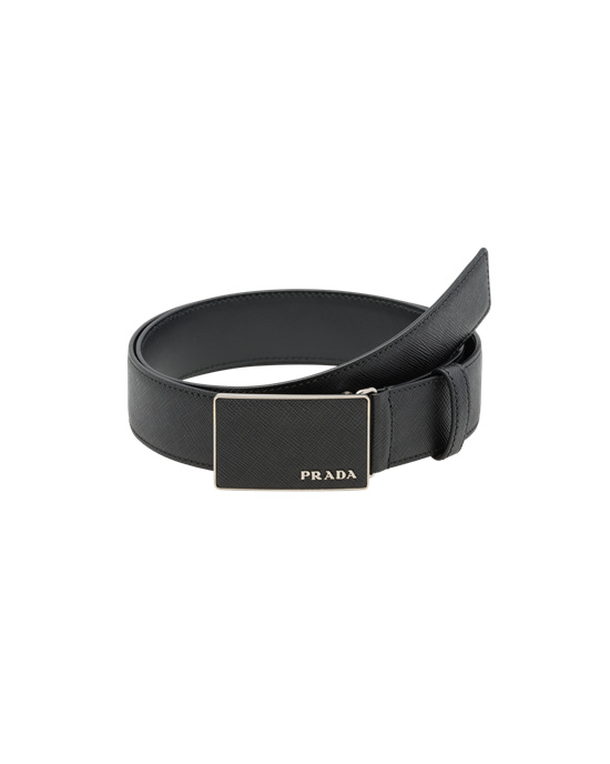 Prada Saffiano Leather Belt Black | 5038UREGV