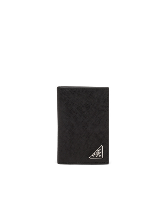 Prada Saffiano Leather Card Holder Black | 3907MYIXE