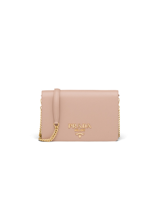 Prada Saffiano Leather Mini Bag Powder Pink | 0287RLDAN