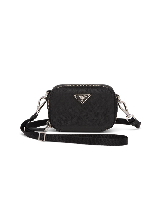 Prada Saffiano Leather Mini Pouch Black | 1950VQGNU