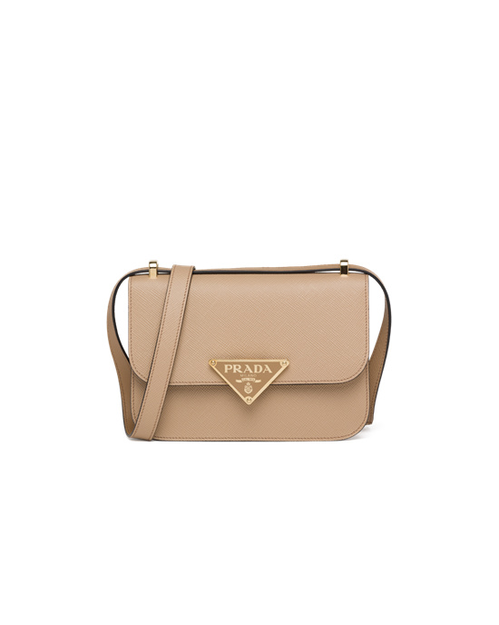 Prada Saffiano Leather Shoulder Bag Sand Beige | 2108CYNJG