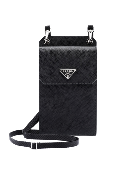 Prada Saffiano Leather Smartphone Case Black | 2803YSQZF