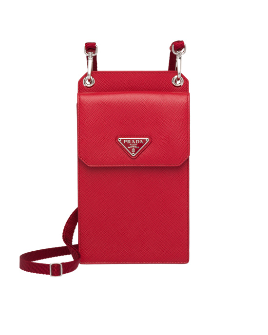 Prada Saffiano Leather Smartphone Case Fiery Red | 8147LUTXS