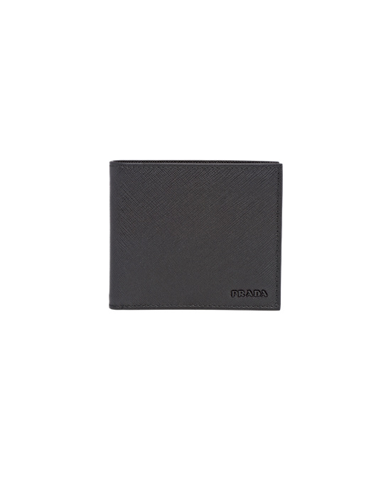 Prada Saffiano Leather Wallet Black | 4016XZBUJ