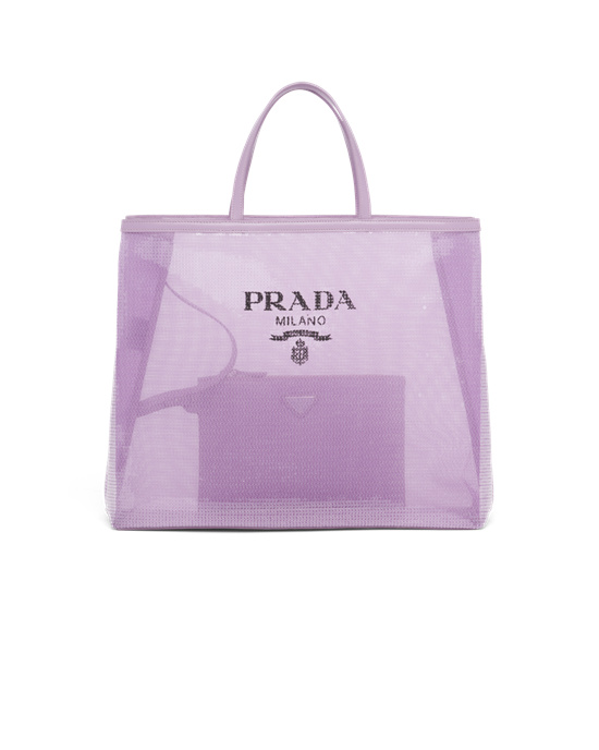 Prada Sequined Mesh Tote Bag Lily | 7580KMUER