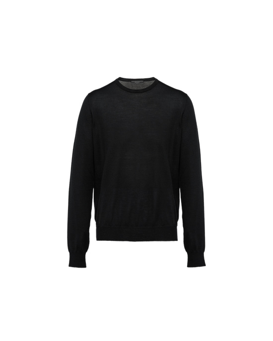 Prada Soft Cashmere Crew-neck Sweater Black | 1760FAKTR