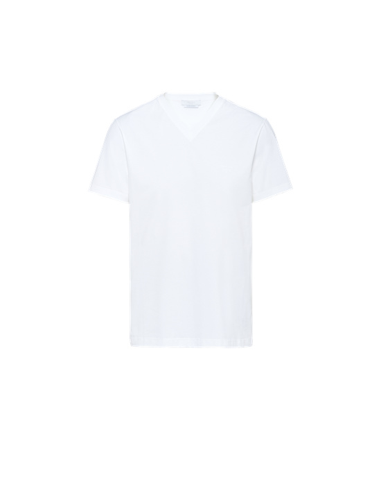 Prada Stretch Cotton T-shirt White | 1856YRWTK