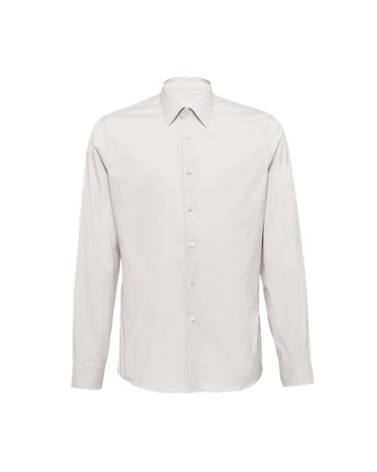 Prada Stretch Poplin Shirt Pearl Gray | 4168XEZAL