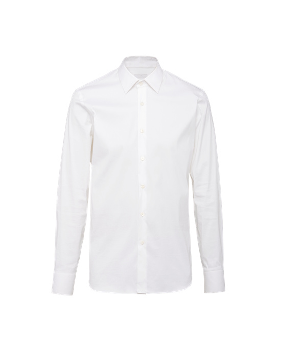 Prada Stretch Poplin Shirt White | 1365ANJYS