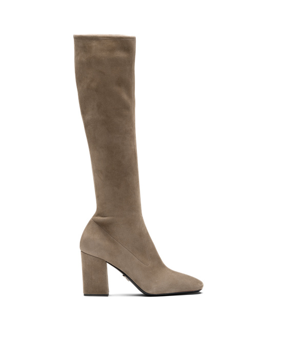 Prada Stretch Suede Boots Stone | 5162TQRSP