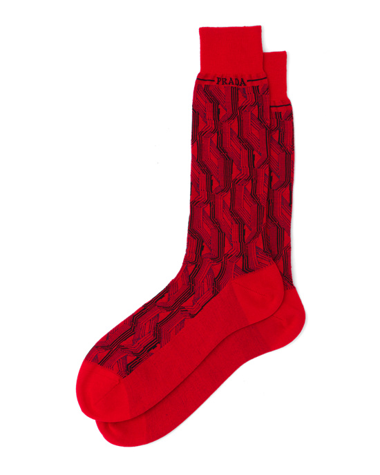 Prada Superfine Wool Ankle Socks Red | 5609DUFIK