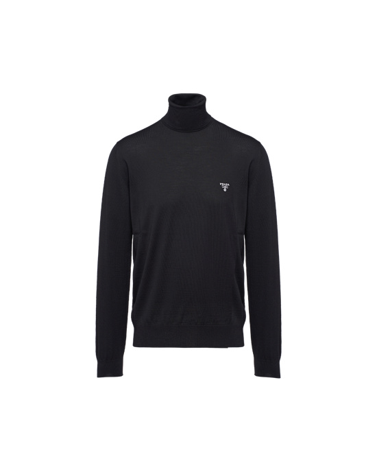 Prada Superfine Wool Turtleneck Sweater Black | 7246TXDGF