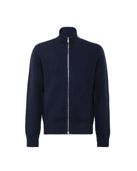 Prada Wool And Cashmere Cardigan Navy | 6379IDVBG