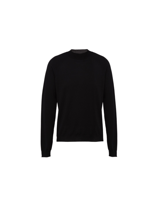 Prada Worsted Wool Turtleneck Sweater Black | 5462UDNPG