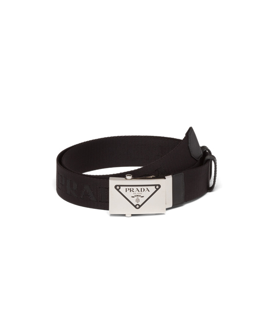 Prada Woven Nylon Belt Black | 4193SQLNV