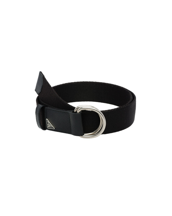 Prada Woven Nylon Belt Black | 9673WKGNS